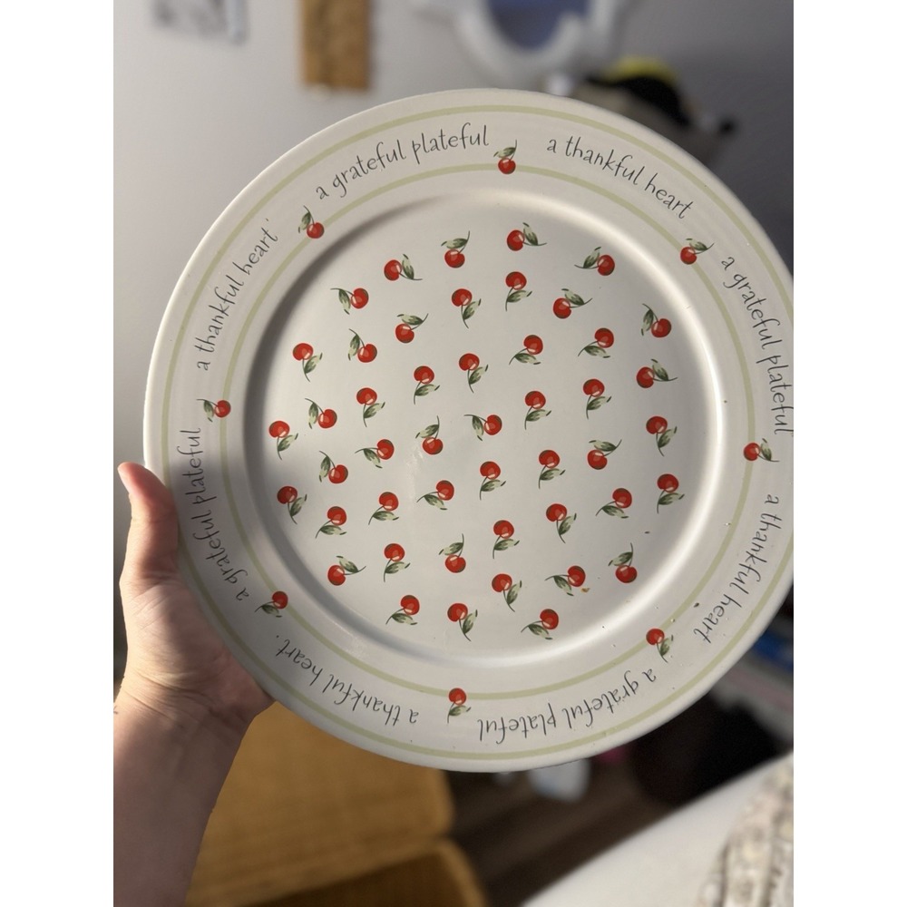 Hallmark A Grateful Plateful A Thankful Heart Round Serving Plate Platter 12"